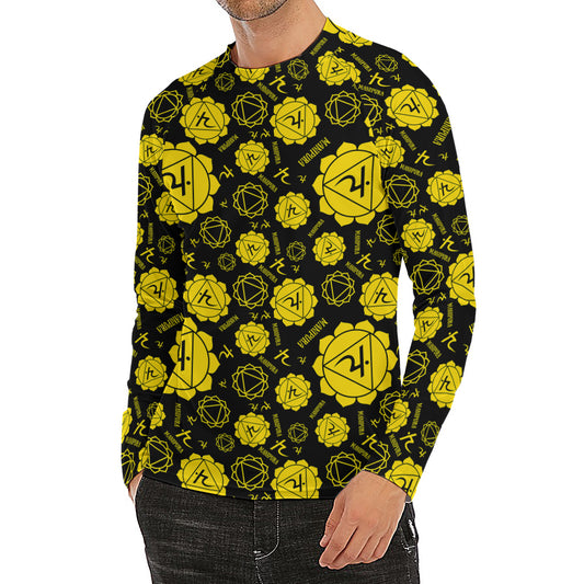 Manipura Chakra Pattern Print Men's Long Sleeve Rash Guard