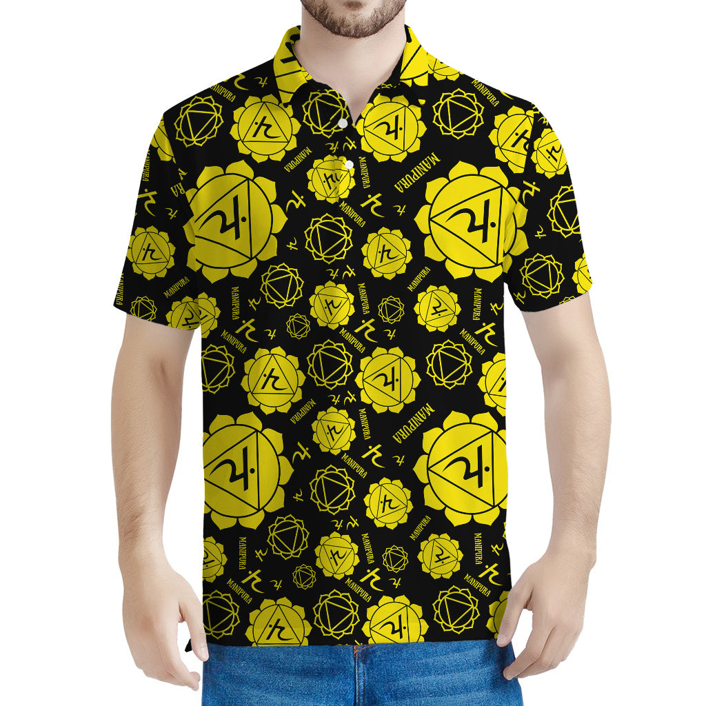 Manipura Chakra Pattern Print Men's Polo Shirt