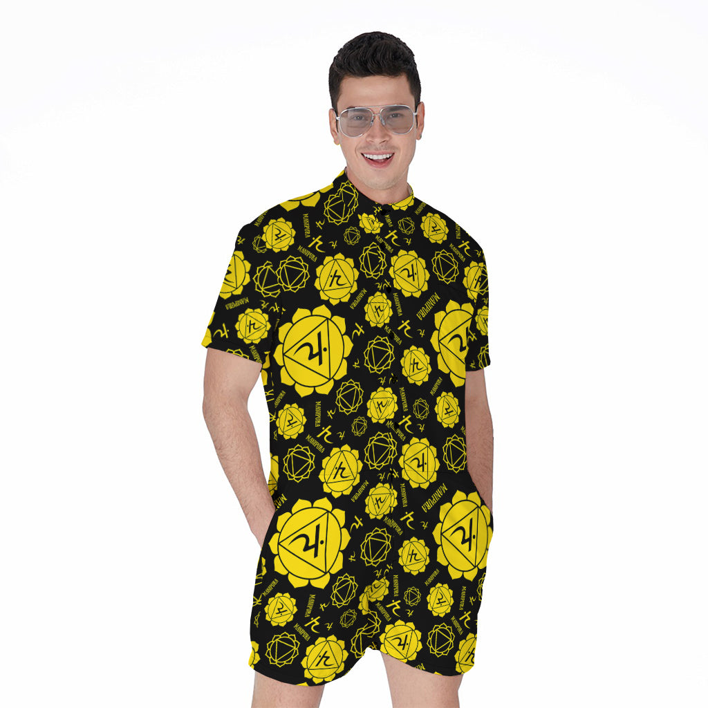 Manipura Chakra Pattern Print Men's Rompers