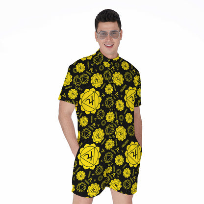 Manipura Chakra Pattern Print Men's Rompers