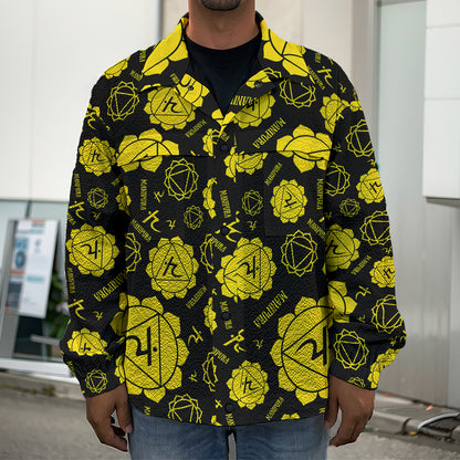 Manipura Chakra Pattern Print Men's Shirt Jacket