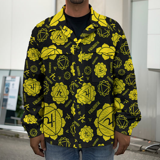 Manipura Chakra Pattern Print Men's Shirt Jacket
