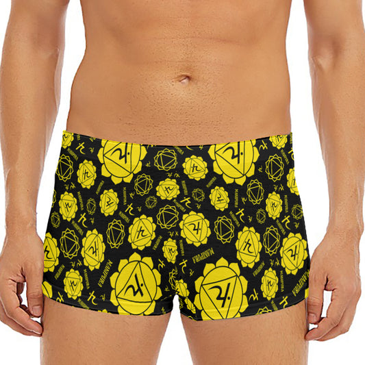 Manipura Chakra Pattern Print Men's Short Boxer Briefs