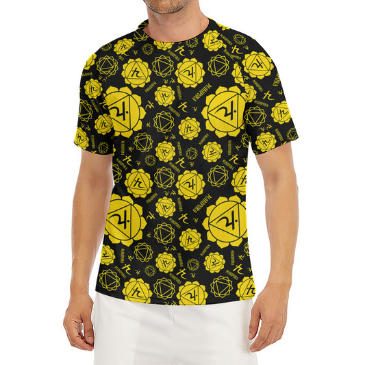 Manipura Chakra Pattern Print Men's Short Sleeve Rash Guard