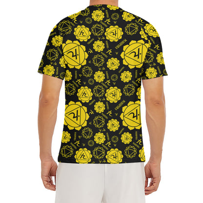 Manipura Chakra Pattern Print Men's Short Sleeve Rash Guard