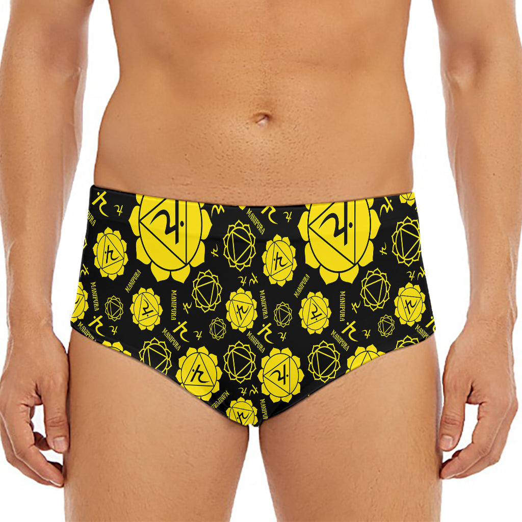Manipura Chakra Pattern Print Men's Triangle Swim Briefs