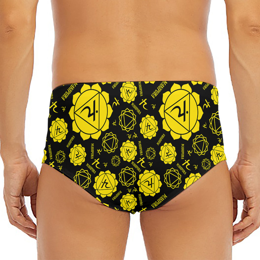 Manipura Chakra Pattern Print Men's Triangle Swim Briefs