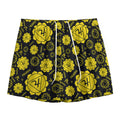 Manipura Chakra Pattern Print Mesh Shorts