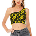 Manipura Chakra Pattern Print One Shoulder Crop Top