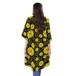 Manipura Chakra Pattern Print Open Front Beach Cover Up