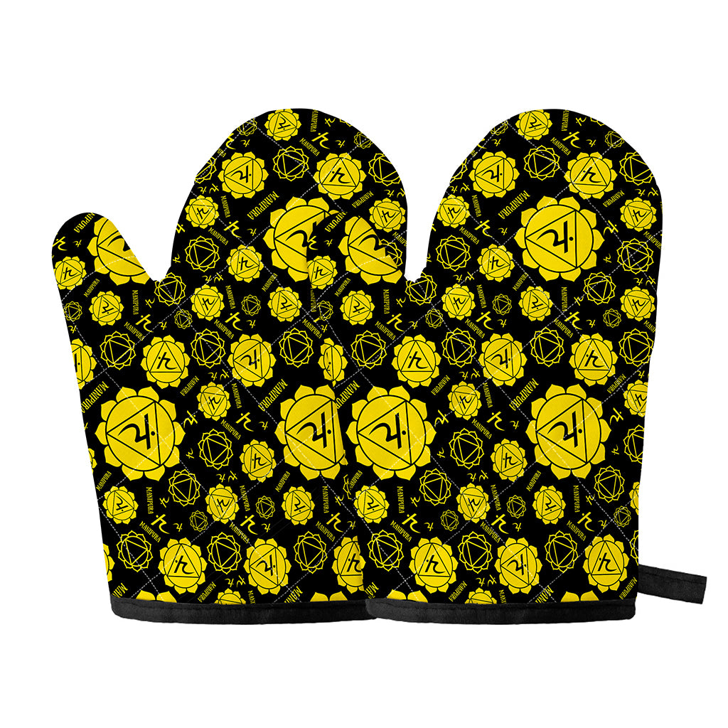 Manipura Chakra Pattern Print Oven Mitts