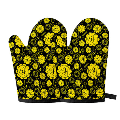 Manipura Chakra Pattern Print Oven Mitts