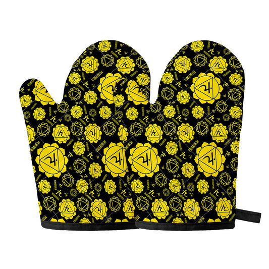 Manipura Chakra Pattern Print Oven Mitts