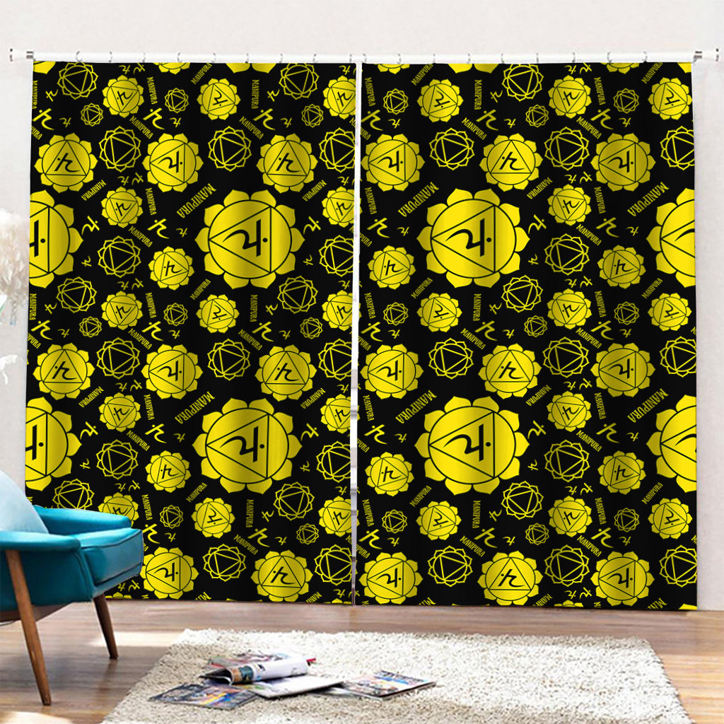 Manipura Chakra Pattern Print Pencil Pleat Curtains