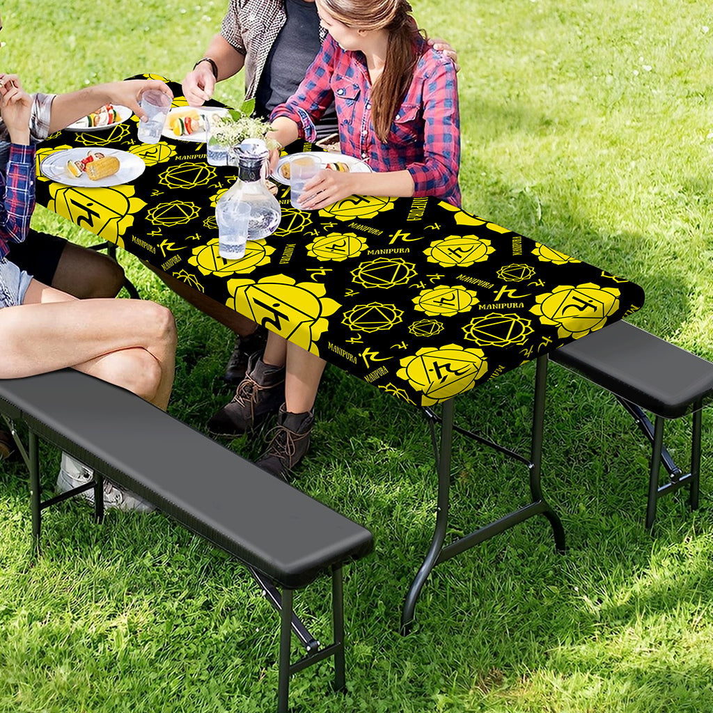 Manipura Chakra Pattern Print Picnic Table Cover