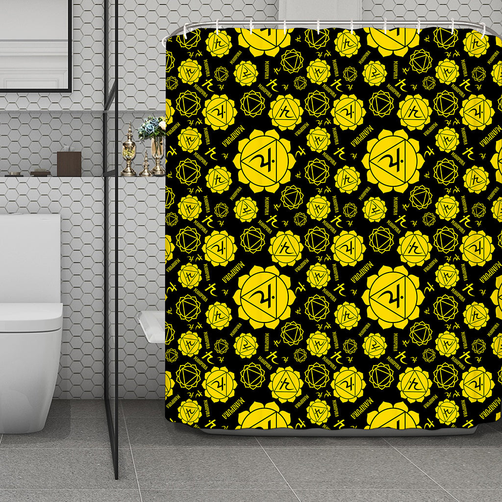 Manipura Chakra Pattern Print Polyester Shower Curtain