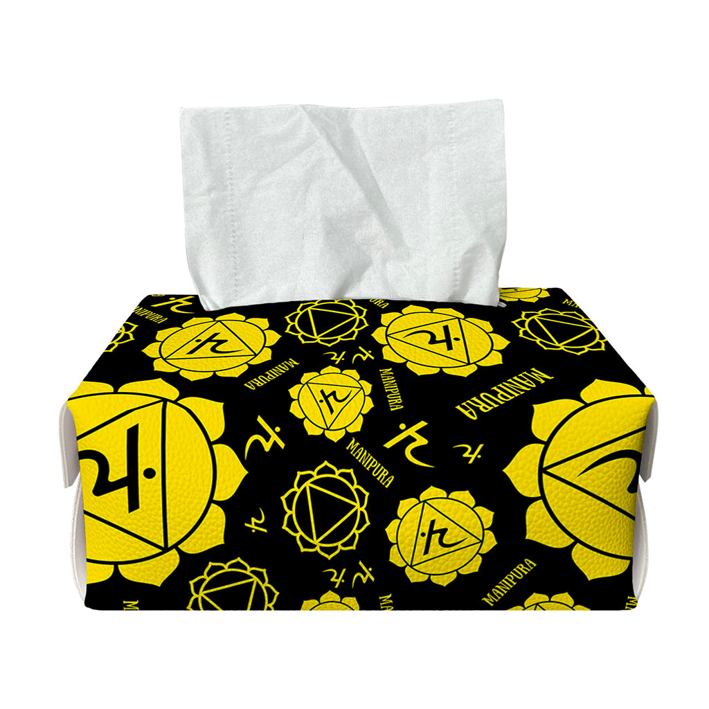 Manipura Chakra Pattern Print Rectangle Tissue Box Cover