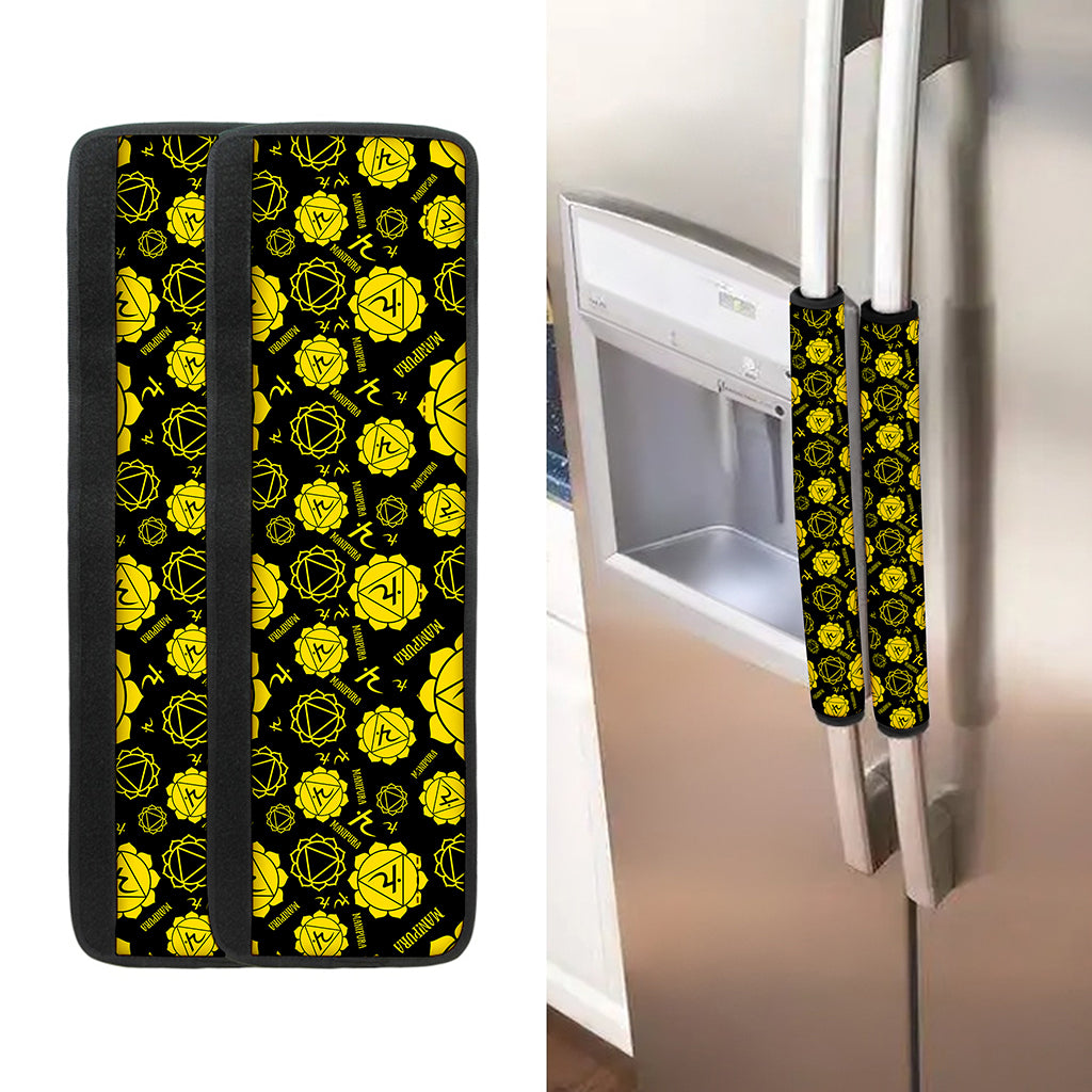 Manipura Chakra Pattern Print Refrigerator Handle Covers