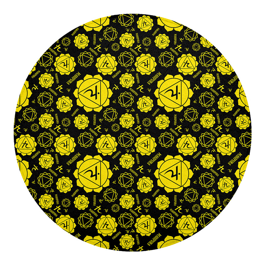 Manipura Chakra Pattern Print Round Blanket