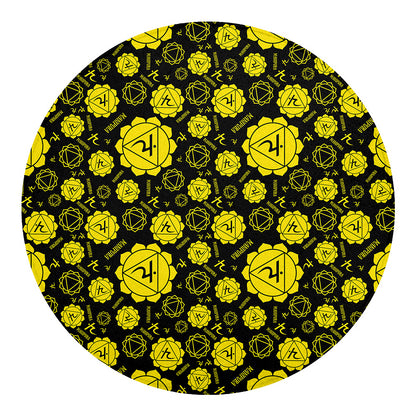 Manipura Chakra Pattern Print Round Blanket