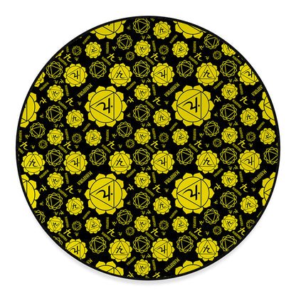 Manipura Chakra Pattern Print Round Floor Mat