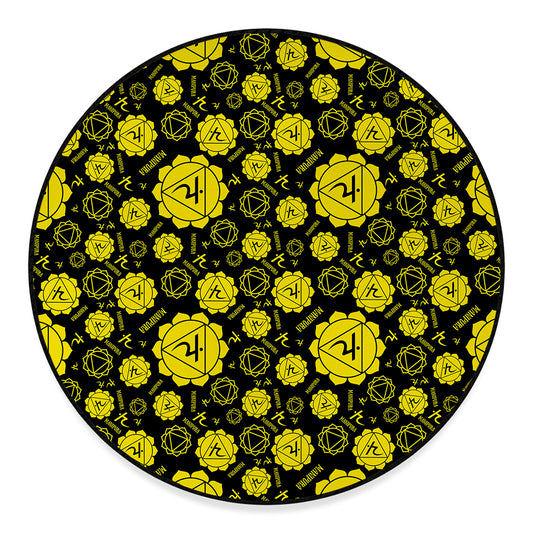 Manipura Chakra Pattern Print Round Floor Mat