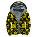 Manipura Chakra Pattern Print Sherpa Lined Zip Up Hoodie