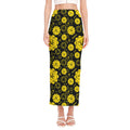 Manipura Chakra Pattern Print Side Slit Maxi Skirt