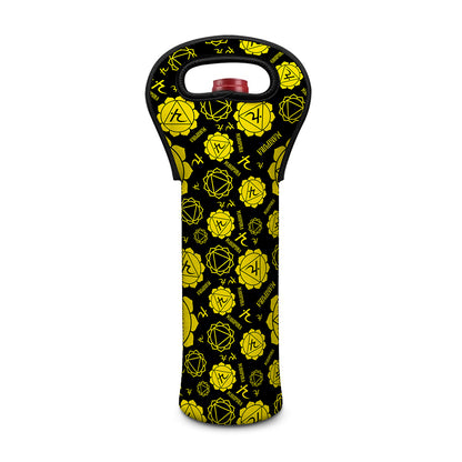 Manipura Chakra Pattern Print Single Neoprene Wine Tote