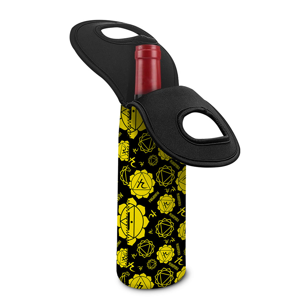 Manipura Chakra Pattern Print Single Neoprene Wine Tote