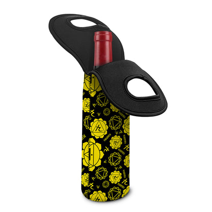 Manipura Chakra Pattern Print Single Neoprene Wine Tote