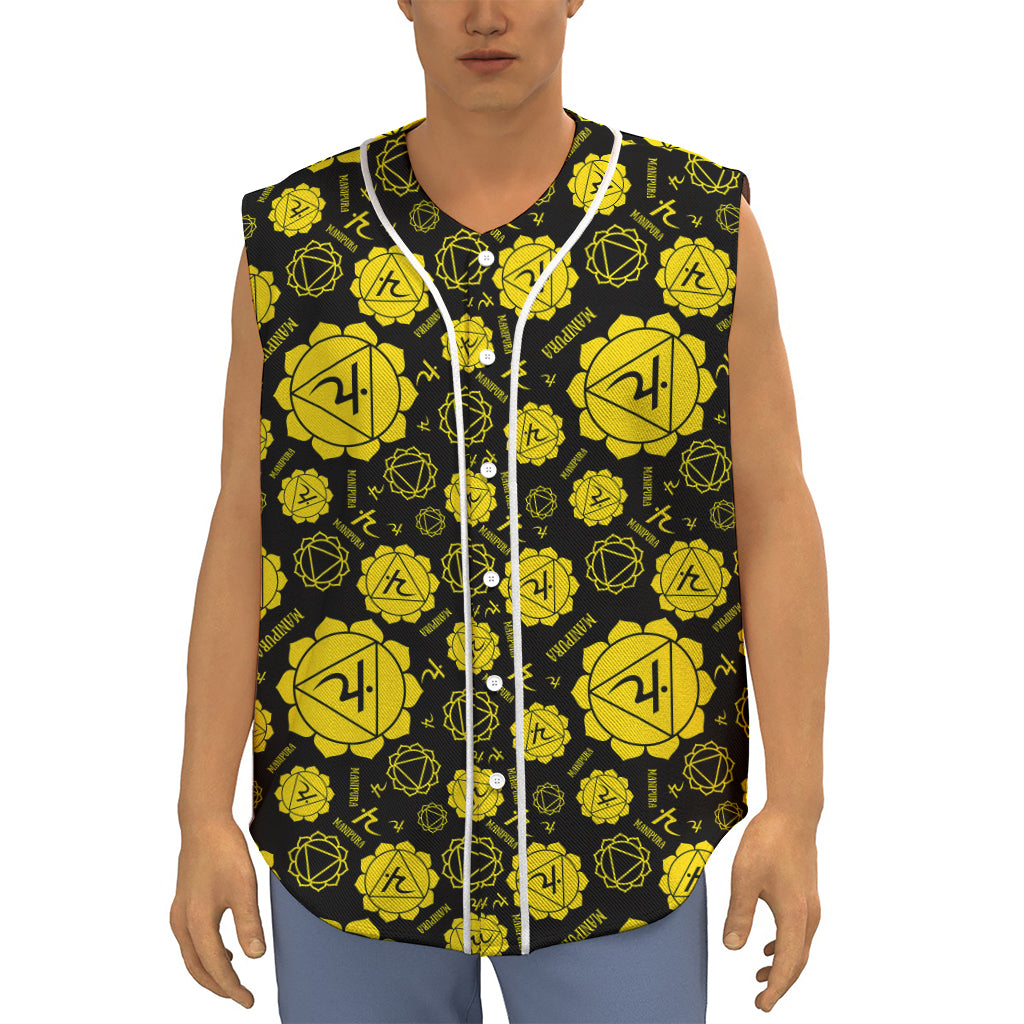 Manipura Chakra Pattern Print Sleeveless Baseball Jersey