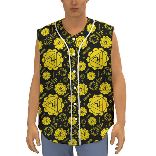 Manipura Chakra Pattern Print Sleeveless Baseball Jersey
