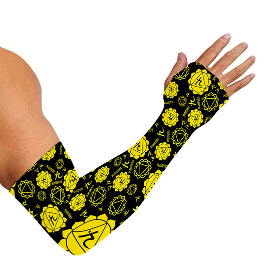 Manipura Chakra Pattern Print Sun Protection Arm Sleeves