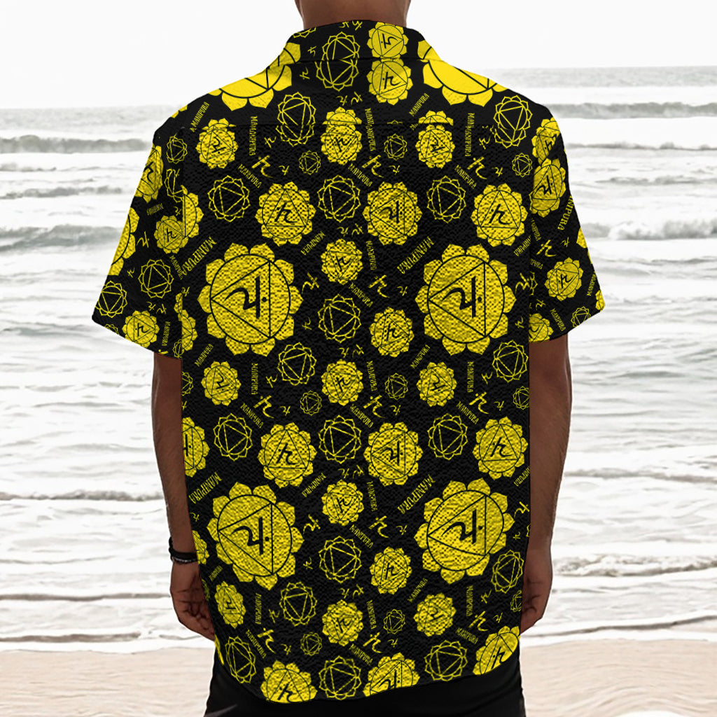Manipura Chakra Pattern Print Textured Short Sleeve Shirt