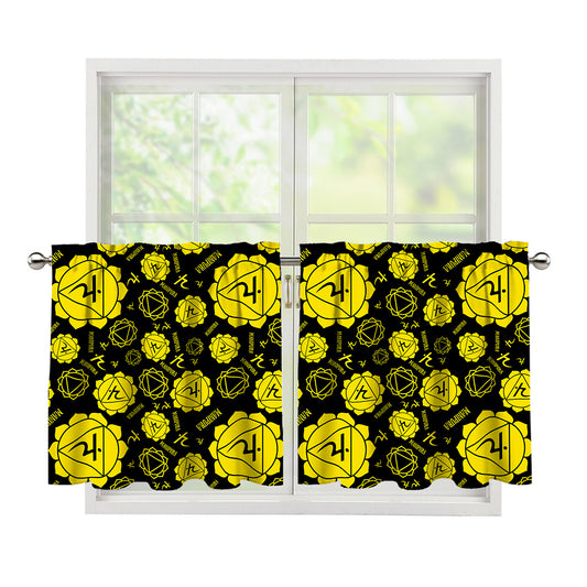 Manipura Chakra Pattern Print Tier Curtains