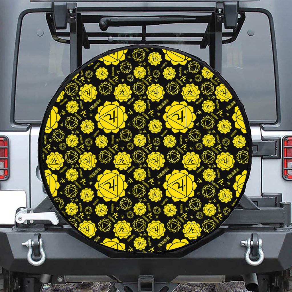 Manipura Chakra Pattern Print Tire Cover