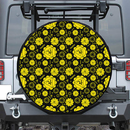 Manipura Chakra Pattern Print Tire Cover