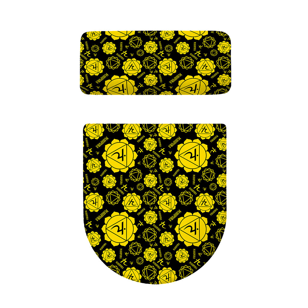 Manipura Chakra Pattern Print Toilet Lid And Tank Cover Set