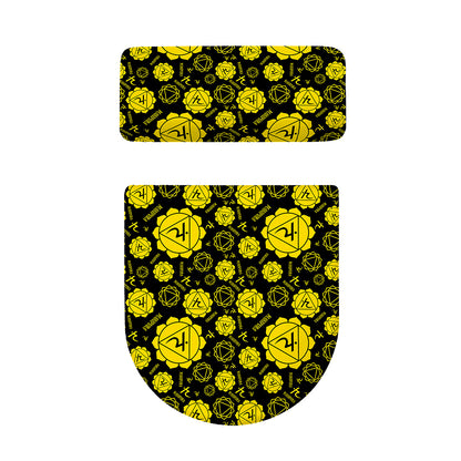 Manipura Chakra Pattern Print Toilet Lid And Tank Cover Set