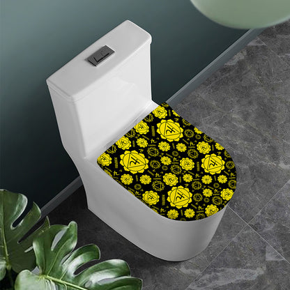 Manipura Chakra Pattern Print Toilet Lid Cover