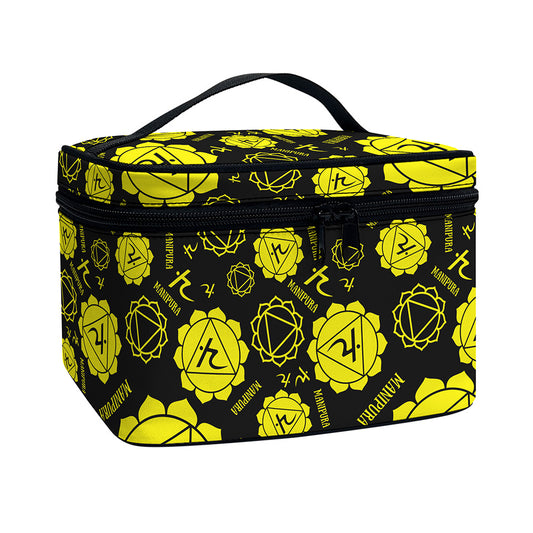 Manipura Chakra Pattern Print Travel Makeup Bag