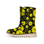 Manipura Chakra Pattern Print Winter Boots