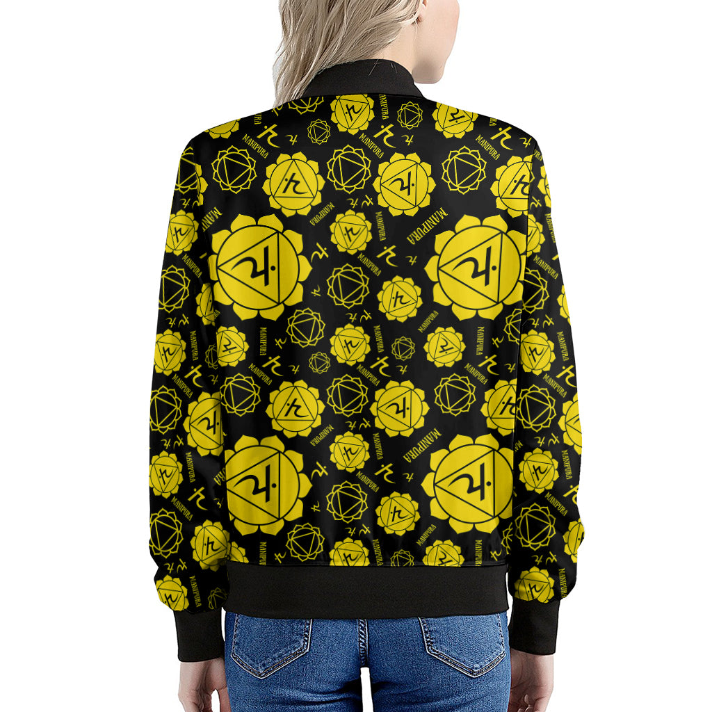 Manipura Chakra Pattern Print Women's Bomber Jacket