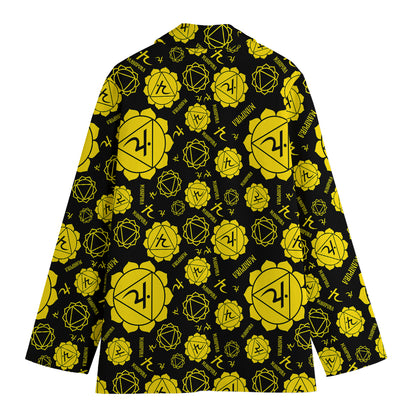 Manipura Chakra Pattern Print Women's Cotton Blazer