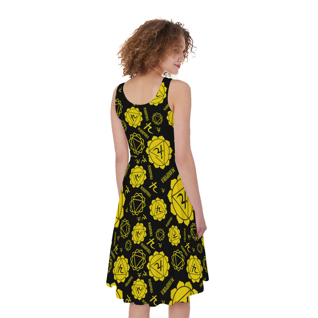 Manipura Chakra Pattern Print Women's Sleeveless Dress