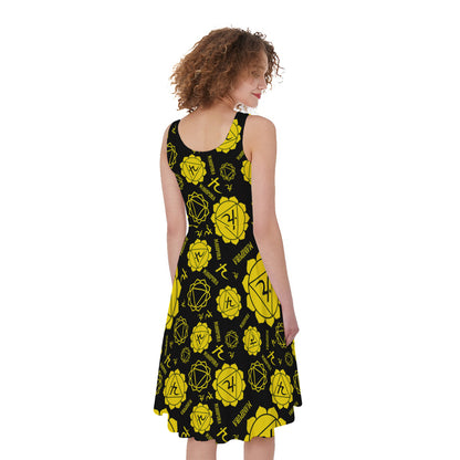 Manipura Chakra Pattern Print Women's Sleeveless Dress