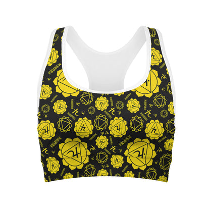 Manipura Chakra Pattern Print Women's Sports Bra