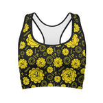 Manipura Chakra Pattern Print Women's Sports Bra