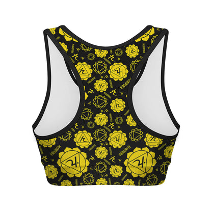 Manipura Chakra Pattern Print Women's Sports Bra